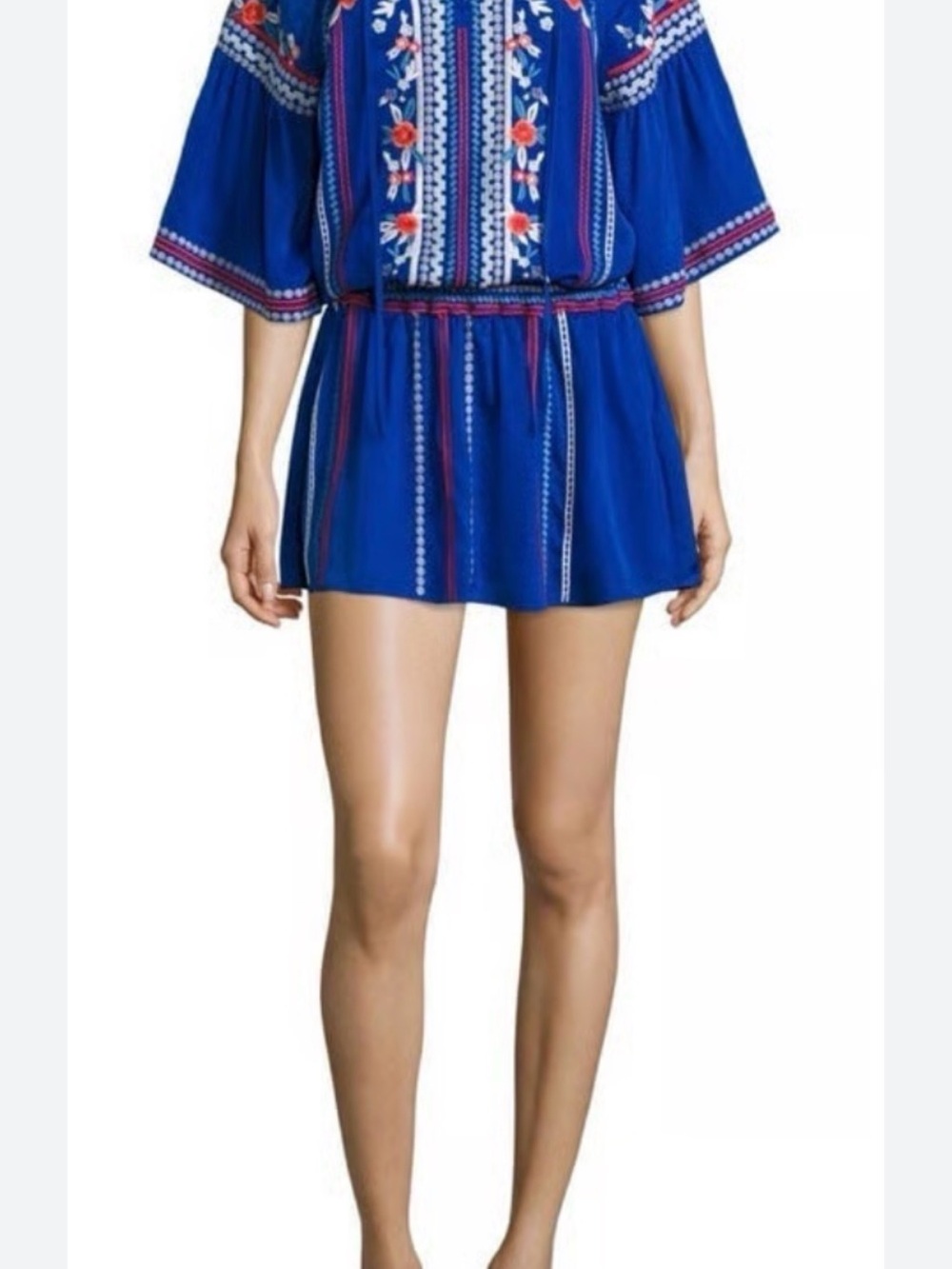 Parker Cobalt Blue Dress with  Embroidery